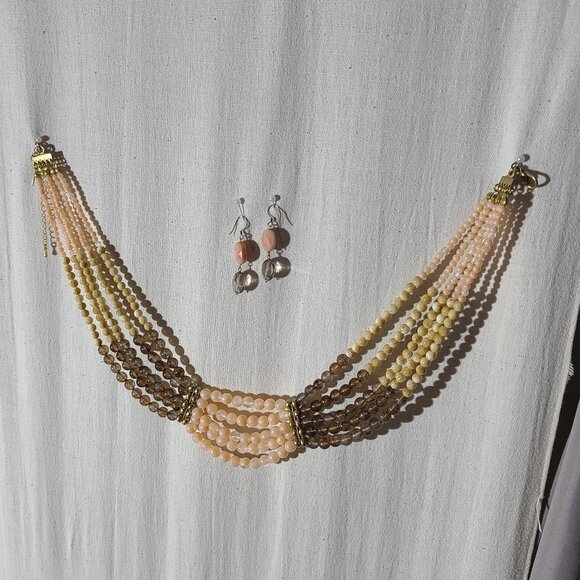 Beaded Necklace with Matching Earrings - Picture 1 of 4